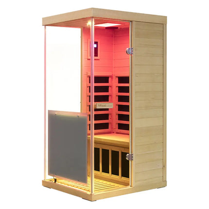 909MX Mini 1 Person Infrared Sauna with 270° Panoramic Glass