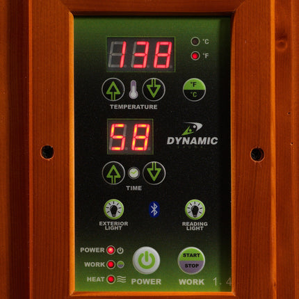 Dynamic Venice Elite 2-person Ultra Low EMF FAR Infrared Sauna – interior LED control panel