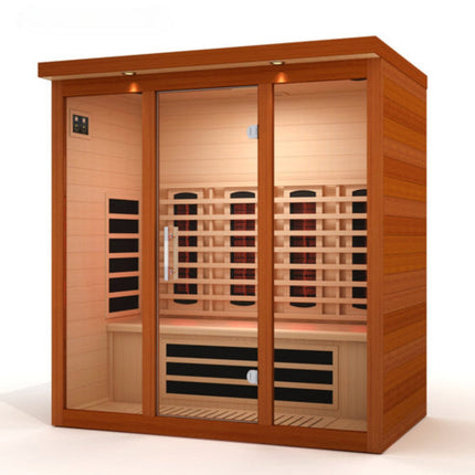 Dynamic Vila Grande 4-Person Full Spectrum Near Zero EMF (Under 3MG) FAR Infrared Sauna (Canadian Hemlock)