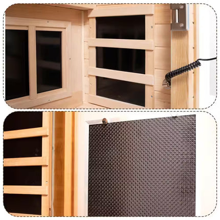 Moray 1-Person Indoor Hemlock Infrared Sauna with 8 Far-Infrared Carbon Crystal Heaters and Chromotherapy