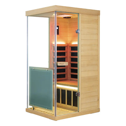 909MX Mini 1 Person Infrared Sauna with 270° Panoramic Glass