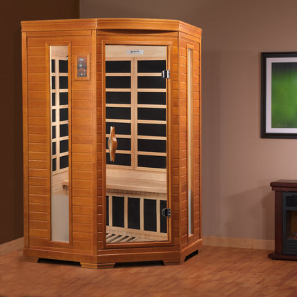 Dynamic Heming 2-person Corner Low EMF (Between 5-10MG) FAR Infrared Sauna (Canadian Hemlock)
