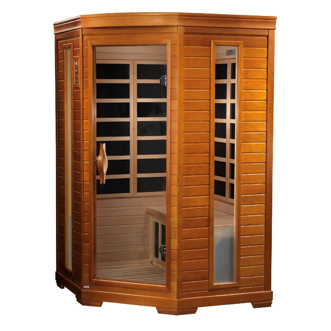 Dynamic Heming Elite 2-person Corner Ultra Low EMF (Between 3-5MG) FAR Infrared Sauna (Canadian Hemlock)
