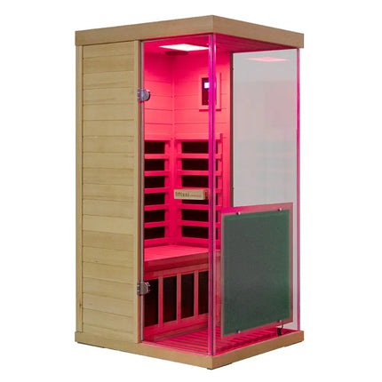 909MX Mini 1 Person Infrared Sauna with 270° Panoramic Glass