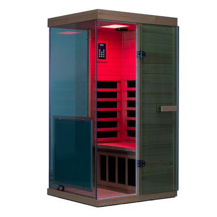 909MX Mini 1 Person Infrared Sauna with 270° Panoramic Glass