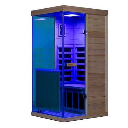 909MX Mini 1 Person Infrared Sauna with 270° Panoramic Glass