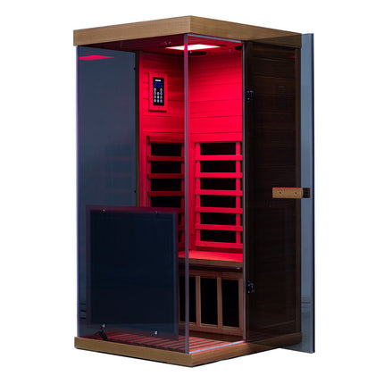 909MX Mini 1 Person Infrared Sauna with 270° Panoramic Glass