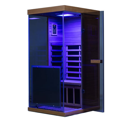 909MX Mini 1 Person Infrared Sauna with 270° Panoramic Glass