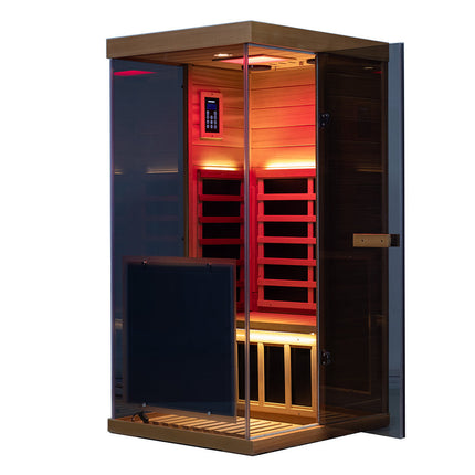 909MX Mini 1 Person Infrared Sauna with 270° Panoramic Glass