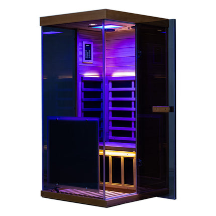 909MX Mini 1 Person Infrared Sauna with 270° Panoramic Glass