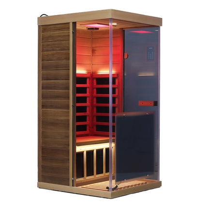 909MX Mini 1 Person Infrared Sauna with 270° Panoramic Glass