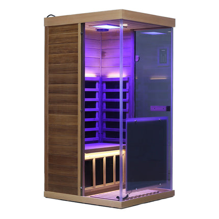 909MX Mini 1 Person Infrared Sauna with 270° Panoramic Glass