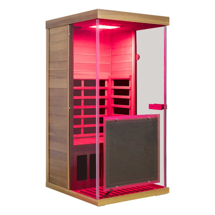 909MX Mini 1 Person Infrared Sauna with 270° Panoramic Glass