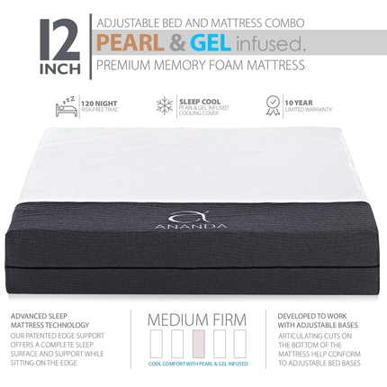 Sleep System: 12" Mattress & 15" Smart Adjustable Base