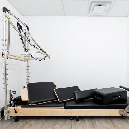 Janet Elite Plus Foldable Pilates Reformer – Studio Grade Luxury Maple Wood Home Pilates Machine - RE016