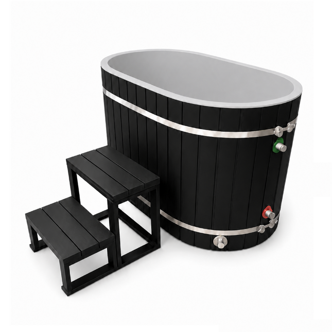 DCT Oval Barrel Tub Cold Plunge (50-P) Black Edition