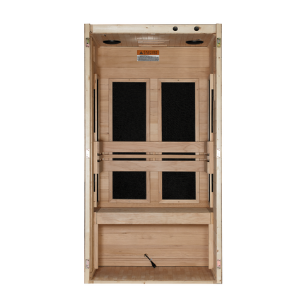 Dynamic Veneto 1-2 Person Low EMF Far Infrared Sauna – interior layout view