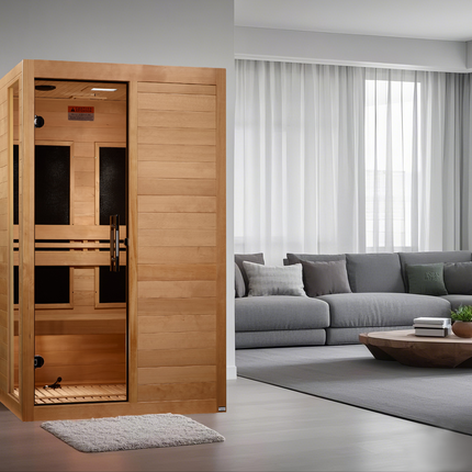 Dynamic Llumeneres 2-Person Full Spectrum Near Zero EMF (Under 3MG) FAR Infrared Sauna (Canadian Hemlock)