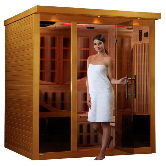 Dynamic Monaco Elite 6-person Ultra Low EMF (Between 3-5MG) FAR Infrared Sauna (Canadian Hemlock)