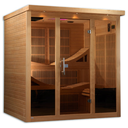 Golden Designs Monaco 6-person PureTech™ Near Zero EMF (Under 3MG) FAR Infrared Sauna (Canadian Hemlock)