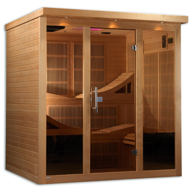 Golden Designs Monaco 6-person PureTech™ Near Zero EMF (Under 3MG) FAR Infrared Sauna (Canadian Hemlock)