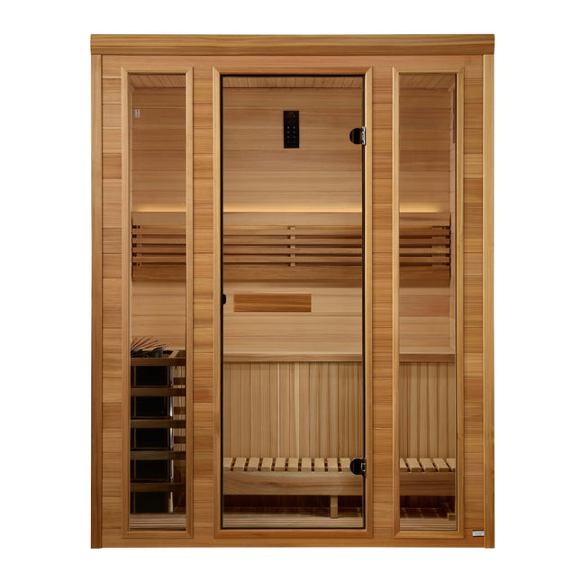 Golden Designs 2025 Andermatt Edition 2 - 3 Person Traditional Steam Sauna (GDI-7030-01) - Pacific Premium Clear Cedar
