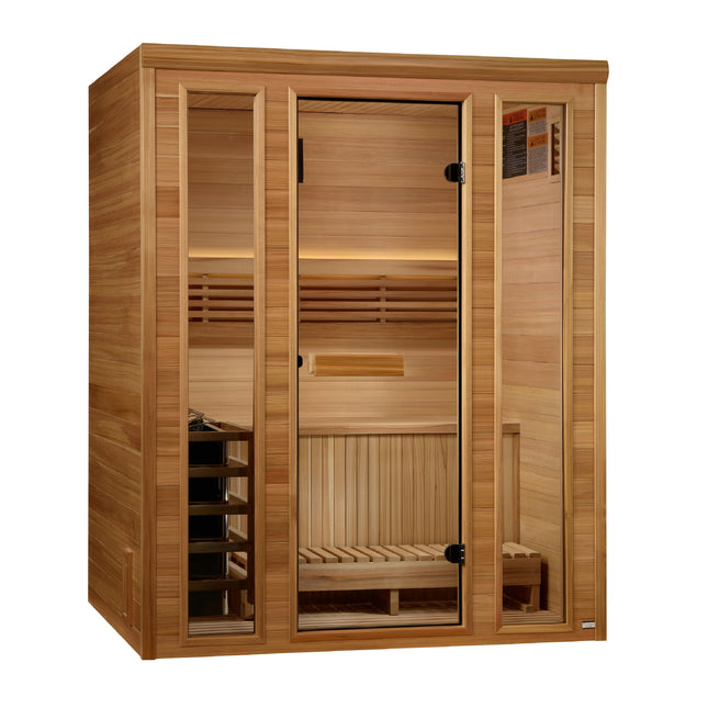 Golden Designs 2025 Andermatt Edition 2 - 3 Person Traditional Steam Sauna (GDI-7030-01) - Pacific Premium Clear Cedar