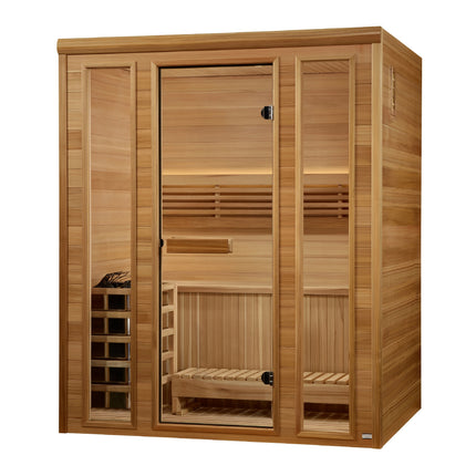 Golden Designs 2025 Andermatt Edition 2 - 3 Person Traditional Steam Sauna (GDI-7030-01) - Pacific Premium Clear Cedar