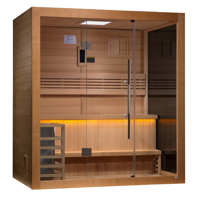 Golden Designs Forssa Edition 3 Person Indoor Traditional Sauna (GDI-7203-01) - Canadian Red Cedar Interior