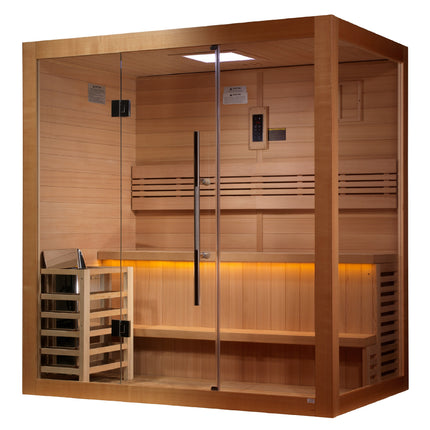 Golden Designs Forssa Edition 3 Person Indoor Traditional Sauna (GDI-7203-01) - Canadian Red Cedar Interior
