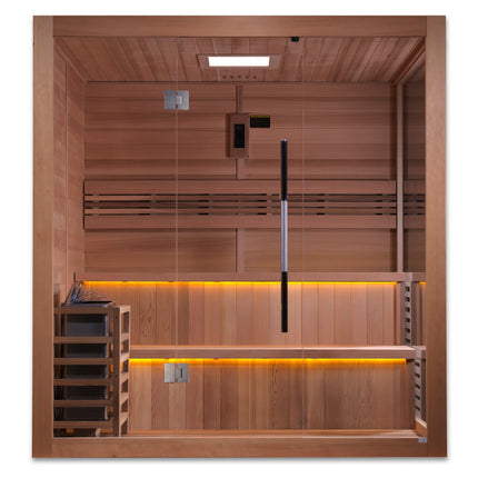 Golden Designs Kuusamo Edition 6 Person Indoor Traditional Sauna (GDI-7206-01) - Canadian Red Cedar Interior