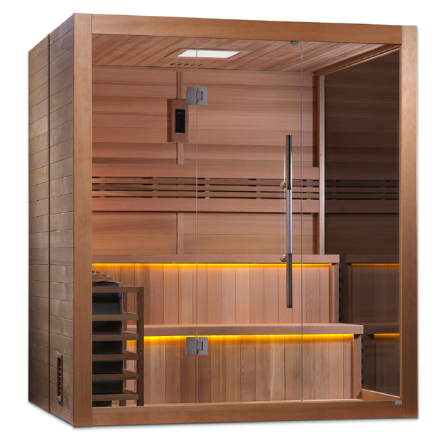 Golden Designs Kuusamo Edition 6 Person Indoor Traditional Sauna (GDI-7206-01) - Canadian Red Cedar Interior
