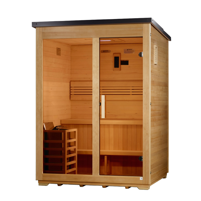 Golden Designs "Arlberg" 3-Person Traditional Outdoor Sauna (Flat Roof)