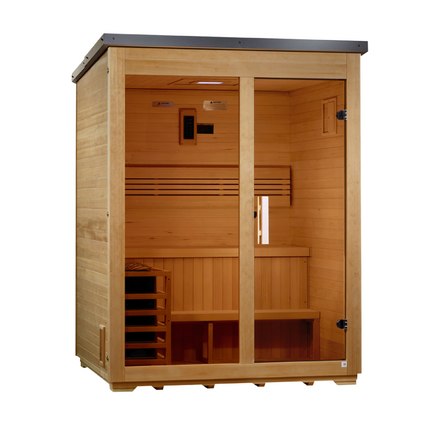 Golden Designs "Arlberg" 3-Person Traditional Outdoor Sauna (Flat Roof)