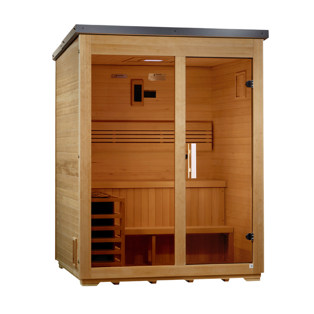 Golden Designs "Arlberg" 3-Person Traditional Outdoor Sauna (Flat Roof)