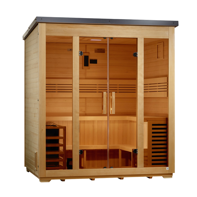 Golden Designs "Vorarlberg" 5-Person Traditional Outdoor Sauna (Flat Roof)