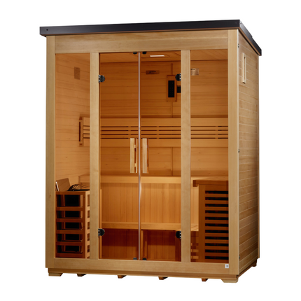 Golden Designs "Vorarlberg" 5-Person Traditional Outdoor Sauna (Flat Roof)