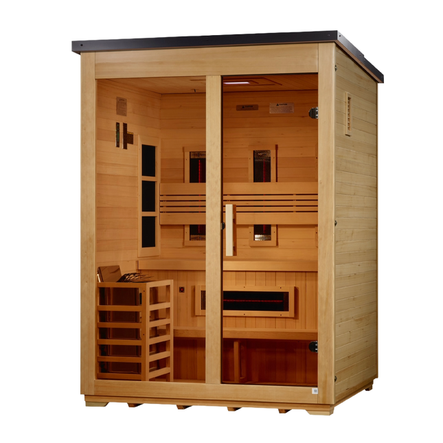 Golden Designs "Carinthia" 3-Person Hybrid Outdoor Sauna (Flat Roof)