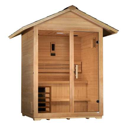 Golden Designs Arlberg 3 Person Traditional Outdoor Sauna - Canadian Hemlock