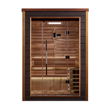 Golden Designs Narvik 2 Person Outdoor Traditional Sauna (GDI-8202-01) - Canadian Red Cedar Interior