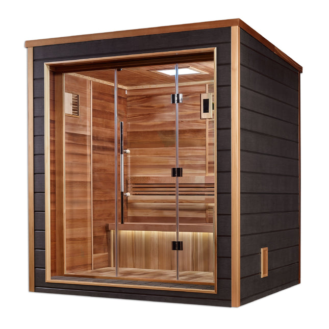 Golden Designs Drammen 3 Person Outdoor Traditional Sauna (GDI-8203-01) - Canadian Red Cedar Interior