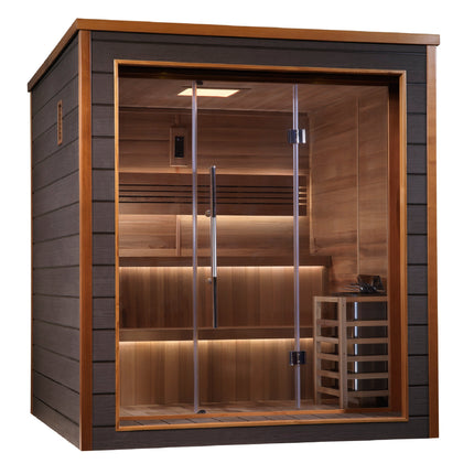 Golden Designs Bergen 6 Person Outdoor Traditional Sauna (GDI-8206-01) - Canadian Red Cedar Interior