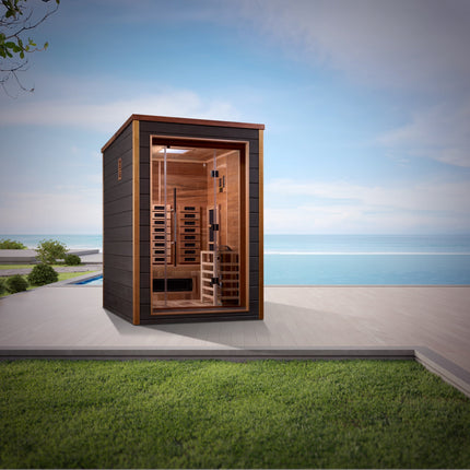 Golden Designs Nora 2 Person Hybrid Outdoor Sauna - Canadian Red Cedar Interior – photo 2