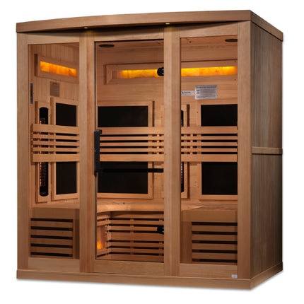 Golden Designs 6-Person Full Spectrum PureTech™ Near Zero EMF (Under 3MG) FAR Infrared Sauna with Himalayan Salt Bar (Canadian Hemlock)