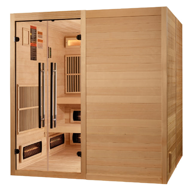Golden Designs 2025 Toledo 6 Per Hybrid Sauna (Indoor). Full Spectrum and Harvia Traditional Stove