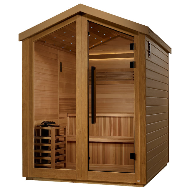 Golden Designs Kaarina 6 Person Outdoor Traditional Sauna (GDI-8506-01) - Canadian Red Cedar Interior