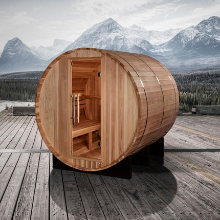 Golden Designs Arosa 4 Person Barrel Traditional Sauna - Pacific Cedar