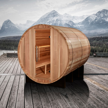 Golden Designs Klosters 6 Person Barrel Traditional Sauna - Pacific Cedar