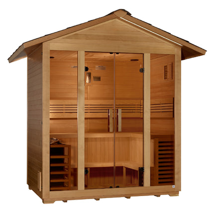 Golden Designs Vorarlberg 5 Person Traditional Outdoor Sauna - Canadian Hemlock