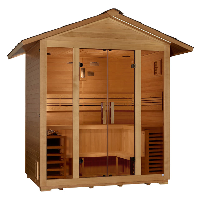 Golden Designs Vorarlberg 5 Person Traditional Outdoor Sauna - Canadian Hemlock